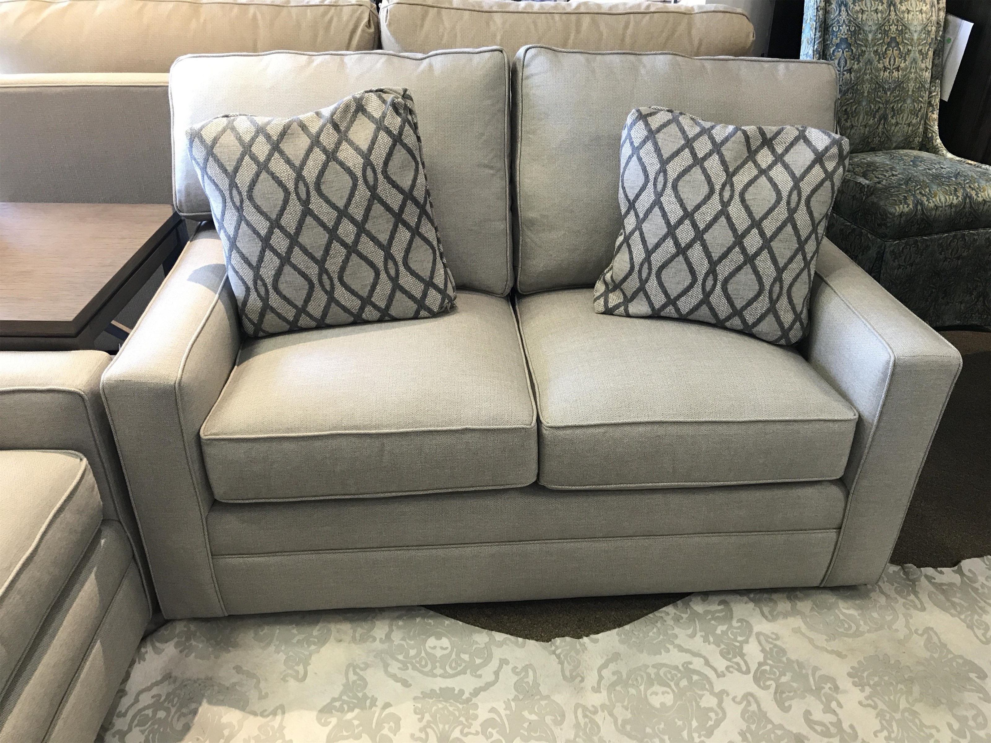 Contemporary Loveseat with Track Arms